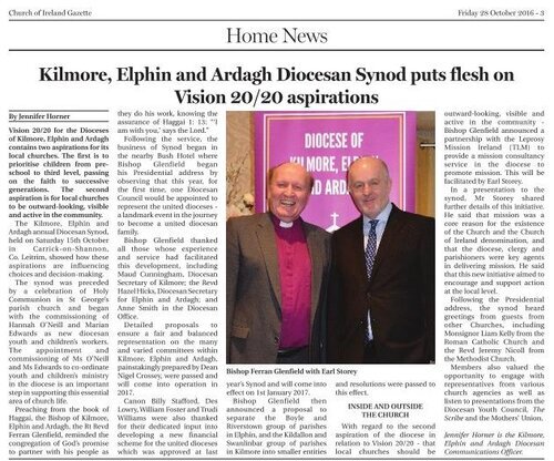 Coaching programme launched - Earl Storey, pictured with Bishop Ferran Glenfield, at the launch of a one-year clergy coaching programme - delivered by Topstorey Communications.